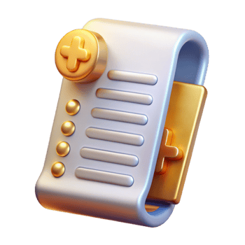vibrant traditional Medical Billing Invoice Icon Cutout for Healthcare Finance png