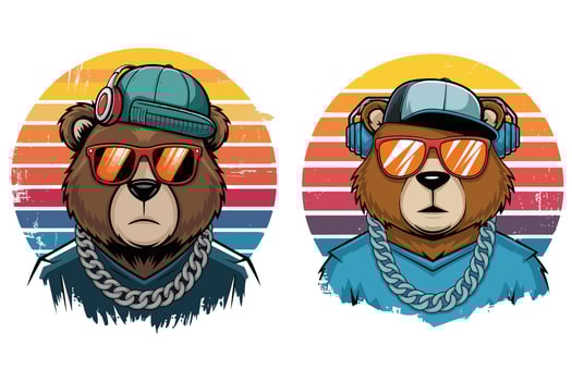 T-shirt design based on stylish bear vector