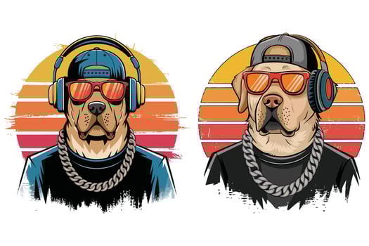 T-shirt design based on cool dog vector