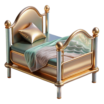 vibrant contemporary gold Bed Frame Silhouette Transparent for Online Retailers high quality png