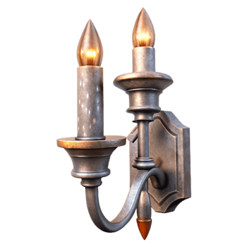 extraordinary vintage gold Wall Sconce with Candle Cutout Home Decor detailed png