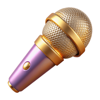 elegant minimalist Microphone Karaoke Singing Performance Isolated exclusive png