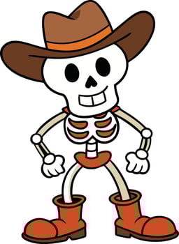 Cowboy Skeleton Illustration vector