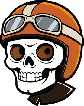 Skull Rider with Helmet vector