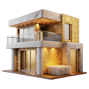 stunning minimalist Modern Home Exterior with Garden Cutout Residential Architecture detailed png