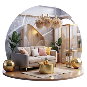 wonderful artistic Modern House Interior Living Room Cutout Residential Design premium png