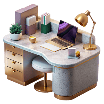 impressive classic Modern Office Desk Workspace Cutout for Marketing Professional original png