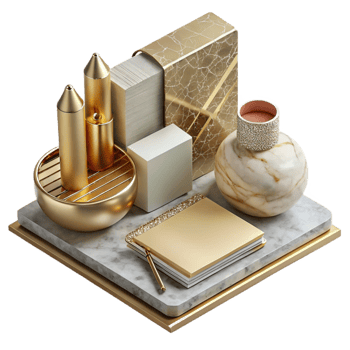stunning modern Modern Stationery Mockup on Marble Table Isolated high quality png