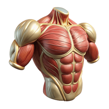dramatic minimalist Muscular System Anatomy Isolated Fitness Illustration genuine png