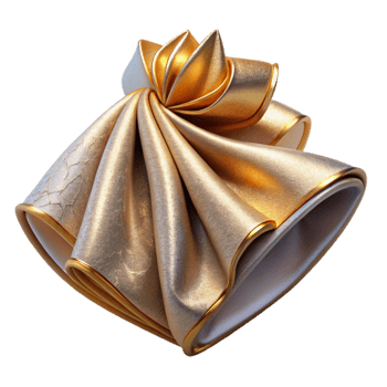 extraordinary classic Napkin Folded Elegantly Isolated for Fine Dining Menus premium png