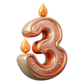 beautiful rustic Number Candles Anniversary Celebration Cutout for Invitations high resolution png