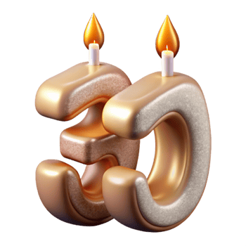 extraordinary creative Number Candles Anniversary Celebration Cutout for Invitations detailed png