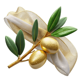 elegant classic Olive Branch for Garnish Cutout for Mediterranean Cuisine premium png