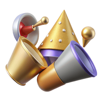 extraordinary creative Party Hats and Noisemakers Cutout for Event Design png