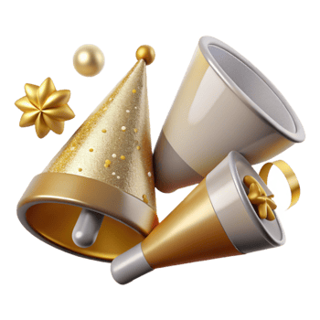 magnificent abstract Party Hats and Noisemakers Cutout for Event Design authentic png