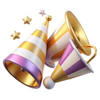 wonderful creative Party Hats and Noisemakers Cutout for Event Design high resolution png