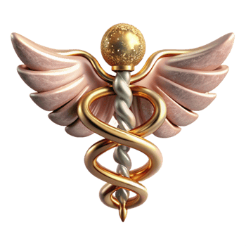 vibrant minimalist Pharmacy Caduceus Symbol Transparent Background high resolution png