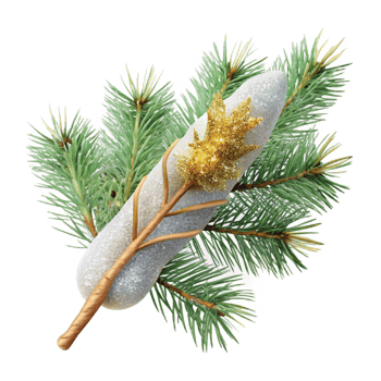 wonderful classic Pine Branch Winter Greenery Isolated premium png