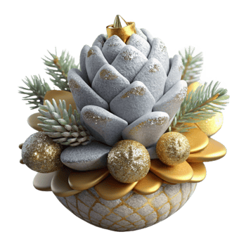 impressive minimalist Pine Cone Winter Holiday Element Cutout high resolution png