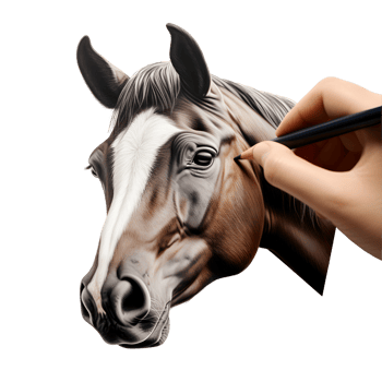 Realistic Horse Drawing Photograph On Transparent Background png