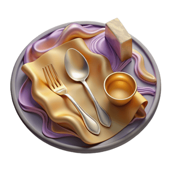elegant abstract Placemat with Cutlery Cutout for Table Setting Designs png