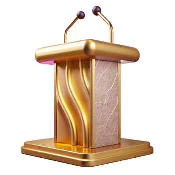 vibrant minimalist Podium Presentation Stand Public Transparent for Speaking Events png