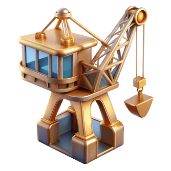 wonderful modern Port Crane Isolated Cutout for Harbor Operations png