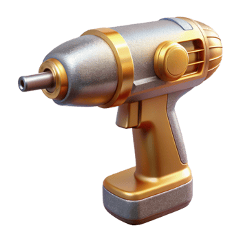 beautiful creative Power Drill with Drill Bit Isolated Construction Tool high resolution png