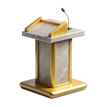 vibrant contemporary Public Speaking Podium Presentation Stand Event Isolated for Presentations high resolution png