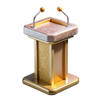 impressive traditional Public Speaking Podium Presentation Stand Event Isolated for Presentations detailed png