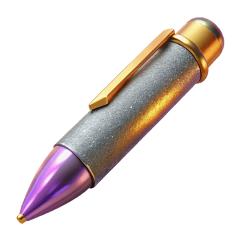 dramatic modern Realistic Pen Mockup gold Finish Isolated exclusive png