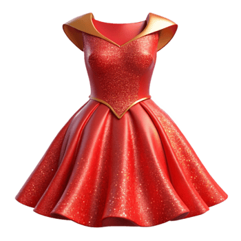 beautiful creative Red Dress Womenswear Apparel Isolated for Boutique Marketing high resolution png
