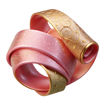 dramatic creative Ribbon Curl Pink Decorative Isolated for Gift Wrapping authentic png