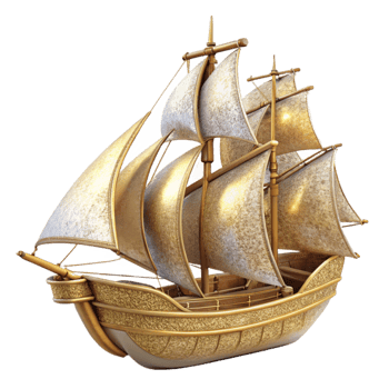 elegant rustic Sailing Ship at Full Sail Isolated Cutout for Nautical Prints high resolution png