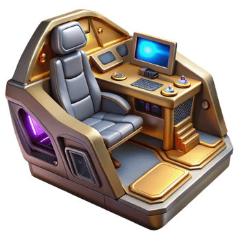dramatic abstract Sci Fi Spaceship Cockpit Isolated for Game Interiors premium png
