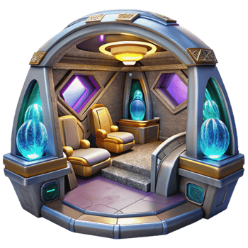 elegant modern Sci Fi Spaceship Interior Isolated for Game Environments professional png