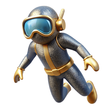 dramatic traditional Scuba Diver Silhouette Isolated Cutout for Underwater Exploration high resolution png