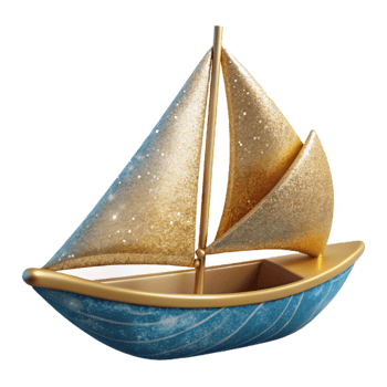 serene classic Silhouette Boat Sailing Cutout for Marine Graphics premium png