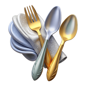 impressive traditional Silverware Set Fork Knife Spoon Dining Utensils Stainless Steel Transparent exclusive png