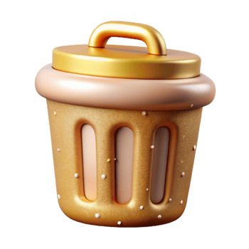 serene traditional Simple Trash Can Delete Icon Cutout for File Management high resolution png
