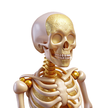 dramatic artistic Skeleton Bones Anatomy Isolated for Medical Studies exclusive png
