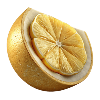 beautiful abstract Sliced Lemon Citrus Fruit Wedge Cutout for Beverage Ads high resolution png