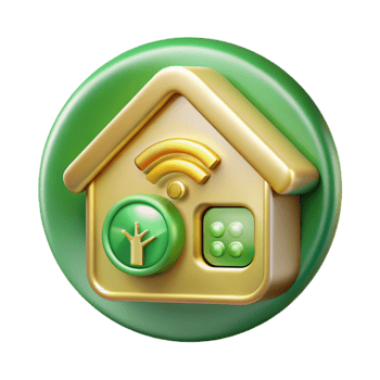 dramatic contemporary Smart Home Energy Saving Icon Transparent for Green Tech high quality png