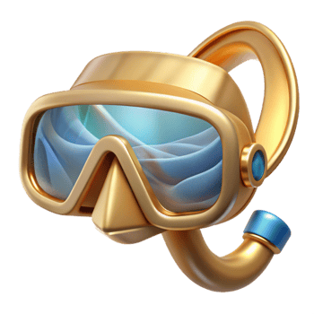 magnificent artistic Snorkeling Gear Transparent Background for Diving Adventures high resolution png