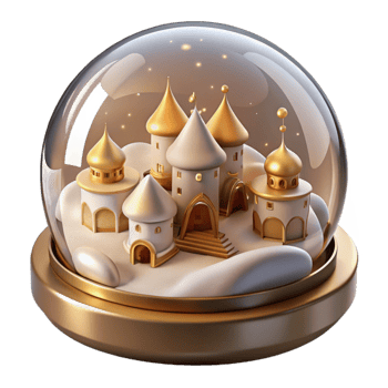 extraordinary modern Snow Globe Scene Winter Village Cutout detailed png