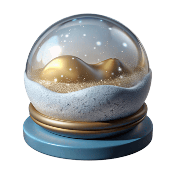 vibrant artistic Snow Globe Winter Scene Christmas Decor Isolated high resolution png