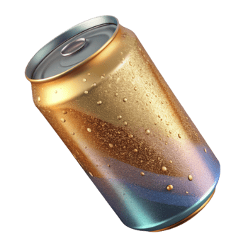 serene artistic Soda Can with Condensation Cutout for Beverage Packaging original png