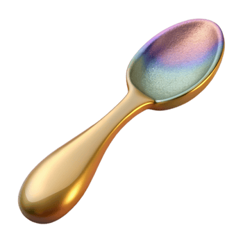 vibrant artistic Spoon gold Tableware Utensil Cutout for Food Graphics high quality png