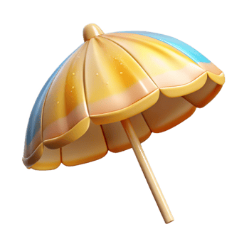 impressive vintage Summer Beach Umbrella Icon Cutout for Shade Protection premium png
