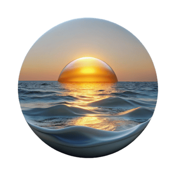extraordinary minimalist Sunset Over Calm Ocean Isolated Cutout for Travel Posters png